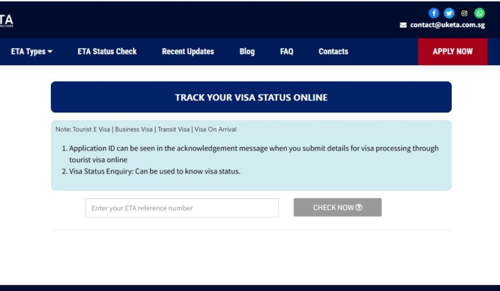 ETA UK Visa Application Status